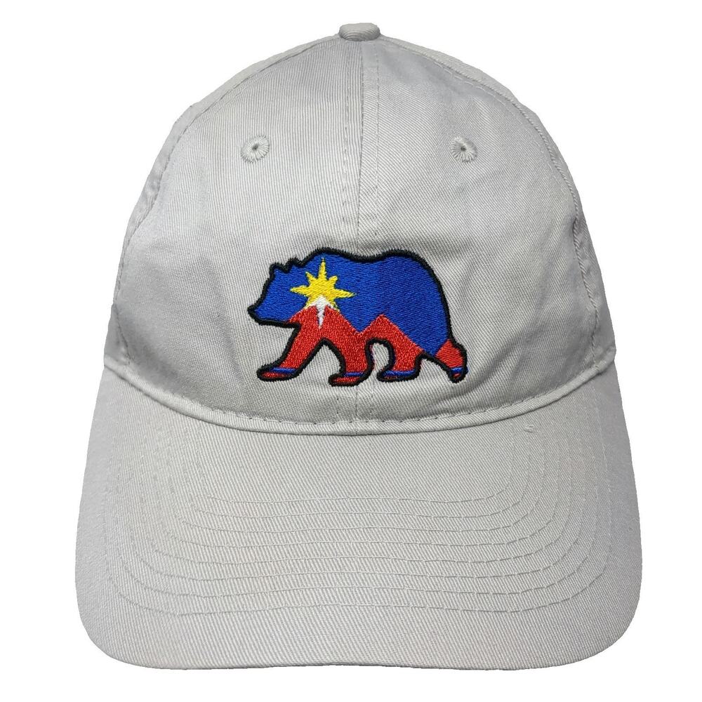 Port & Company Baseball Cap Gray One Size Bear Mountain Sun Star Strapback Hat